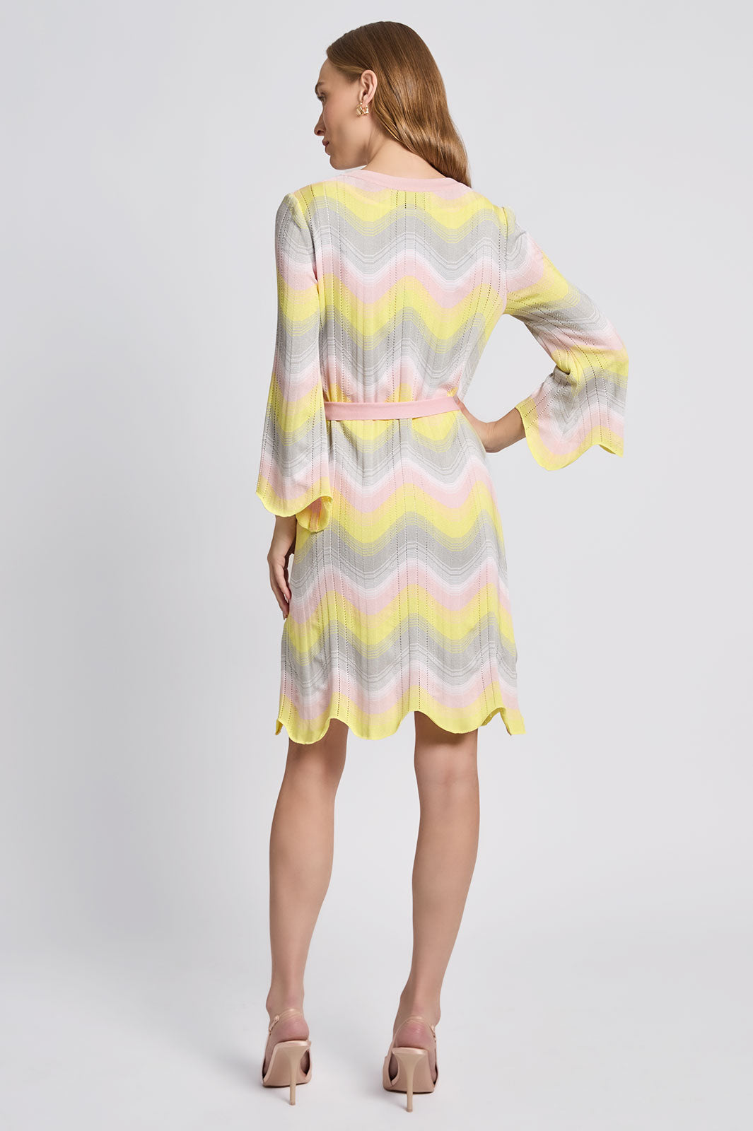 Chevron Pointelle Soft Knit Dress