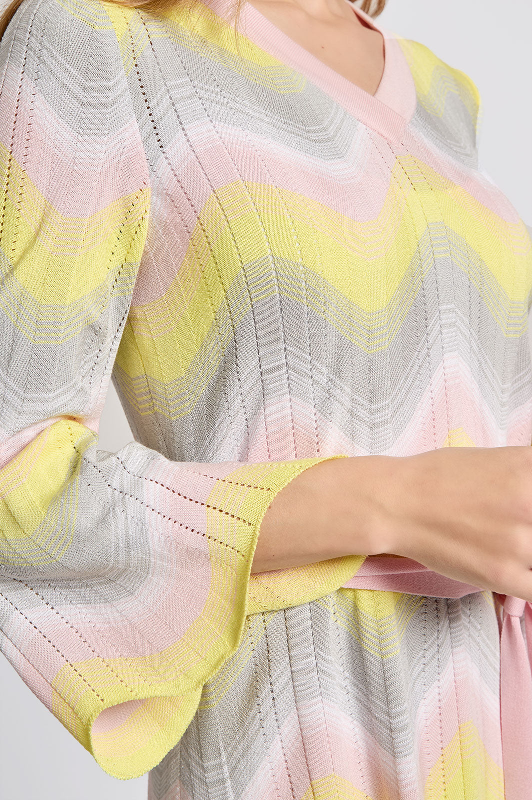 Chevron Pointelle Soft Knit Dress