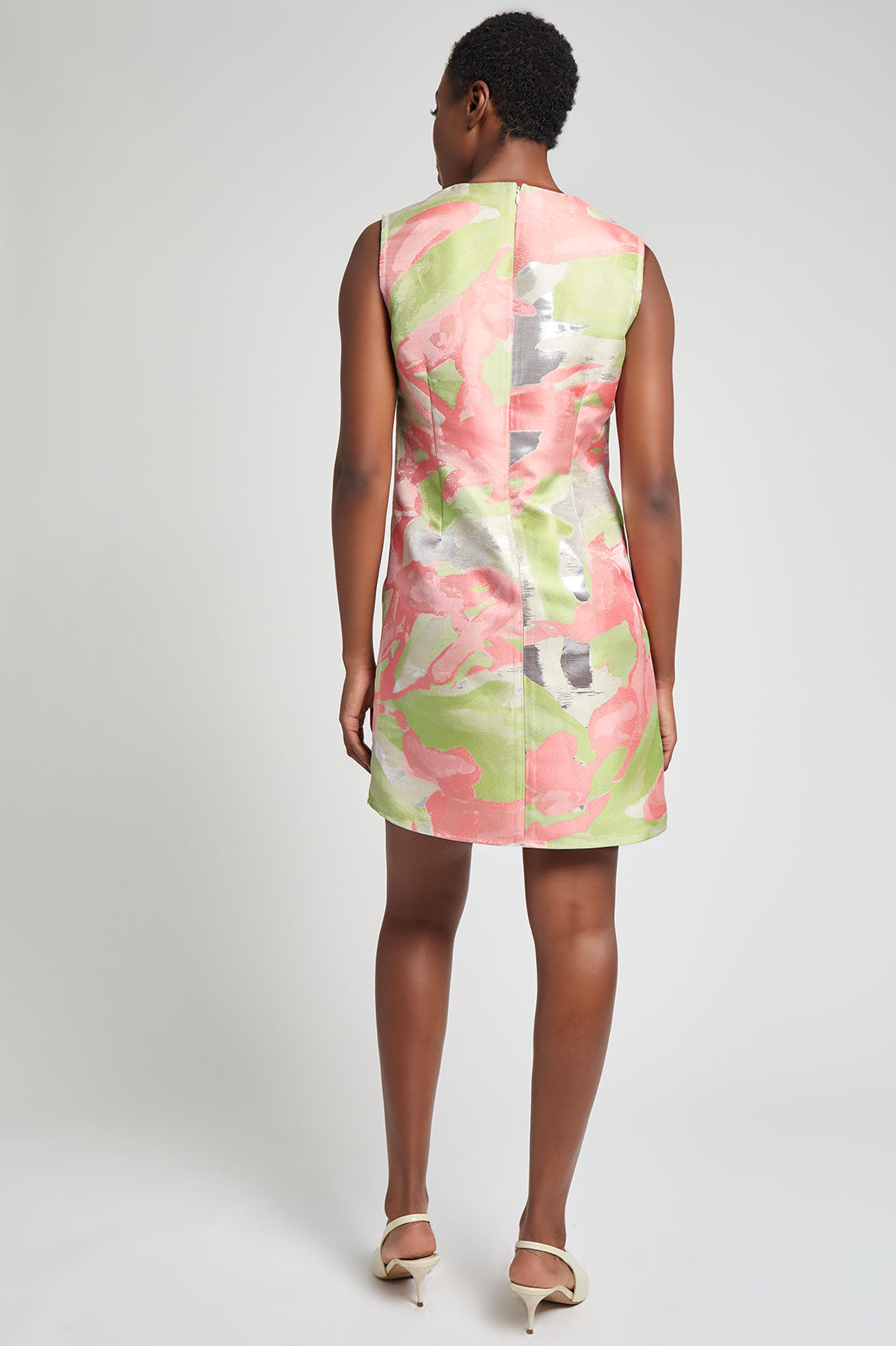 Abstract Jacquard Woven Sheath Dress