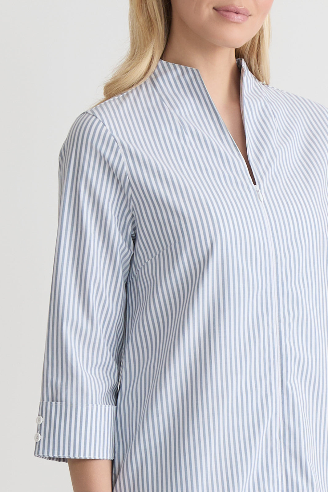 Cotton Zip Front Shirt Dress