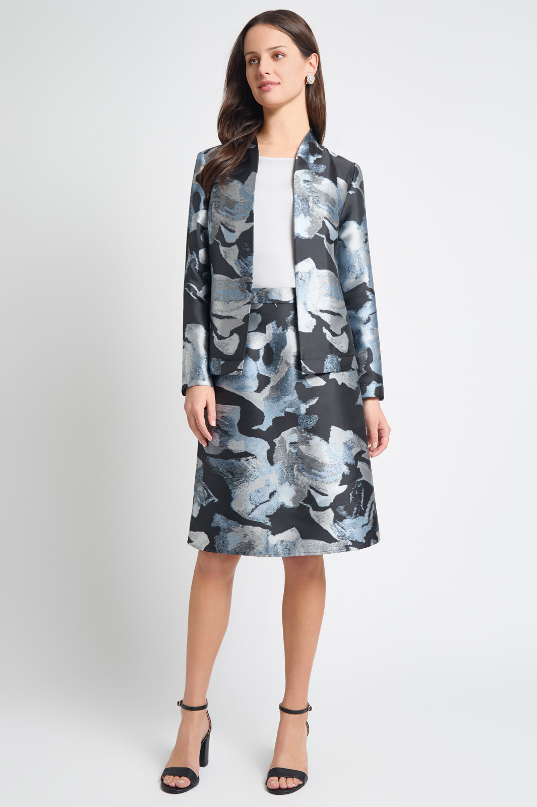 A-Line Floral Woven Skirt