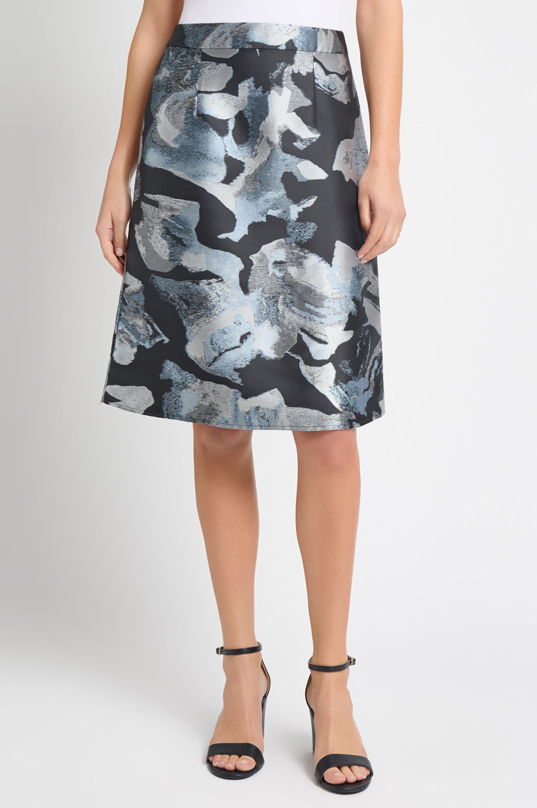 A-Line Floral Woven Skirt