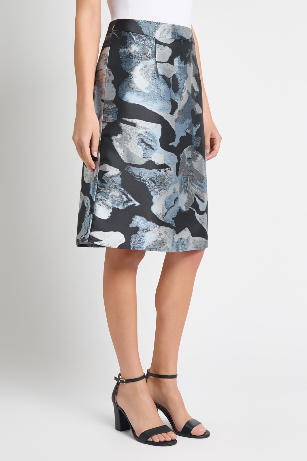 A-Line Floral Woven Skirt