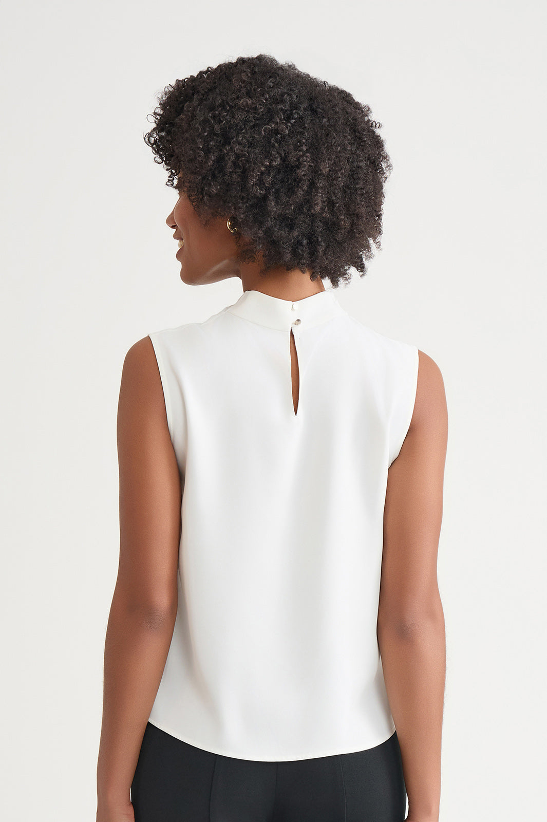 Cowl Neck Crepe De Chine Tank