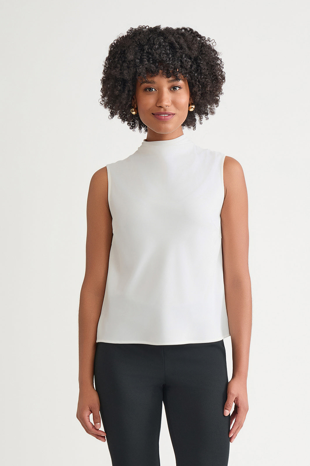 Cowl Neck Crepe De Chine Tank