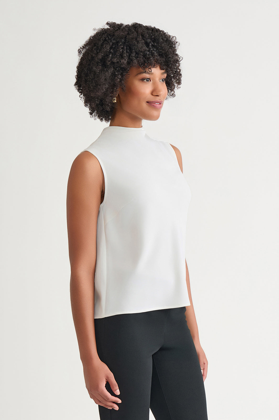 Cowl Neck Crepe De Chine Tank