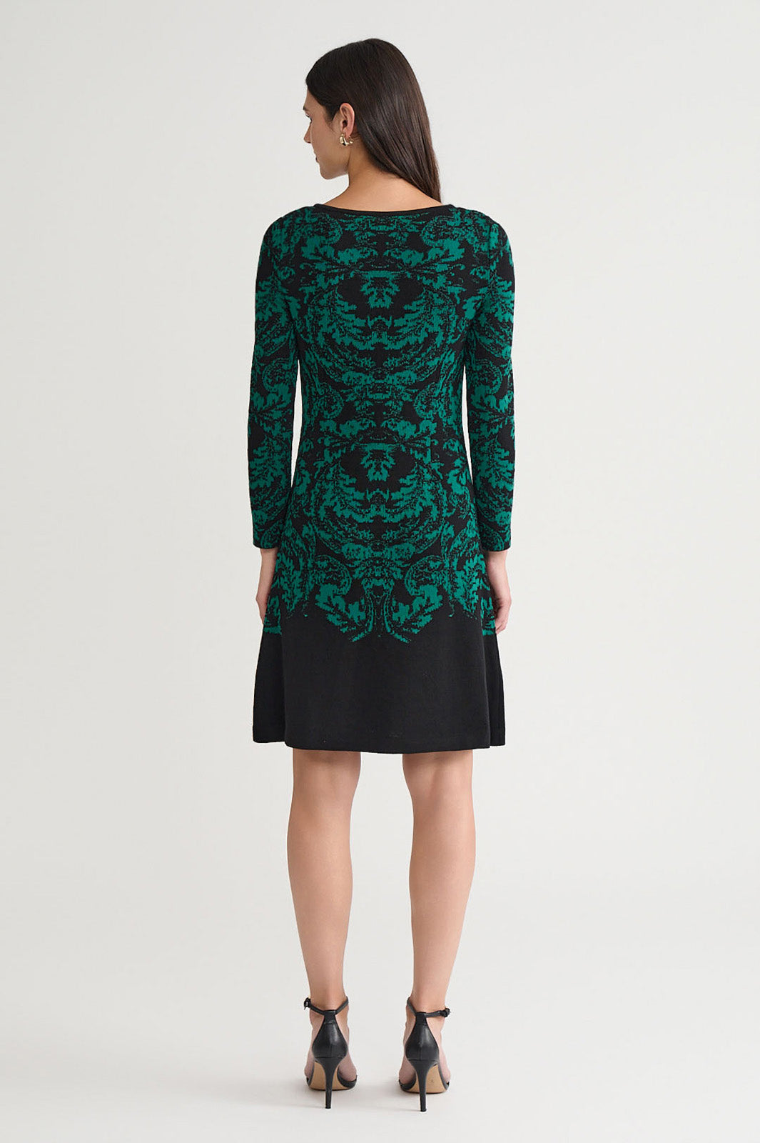 A-Line Filigree Jacquard Soft Knit Dress