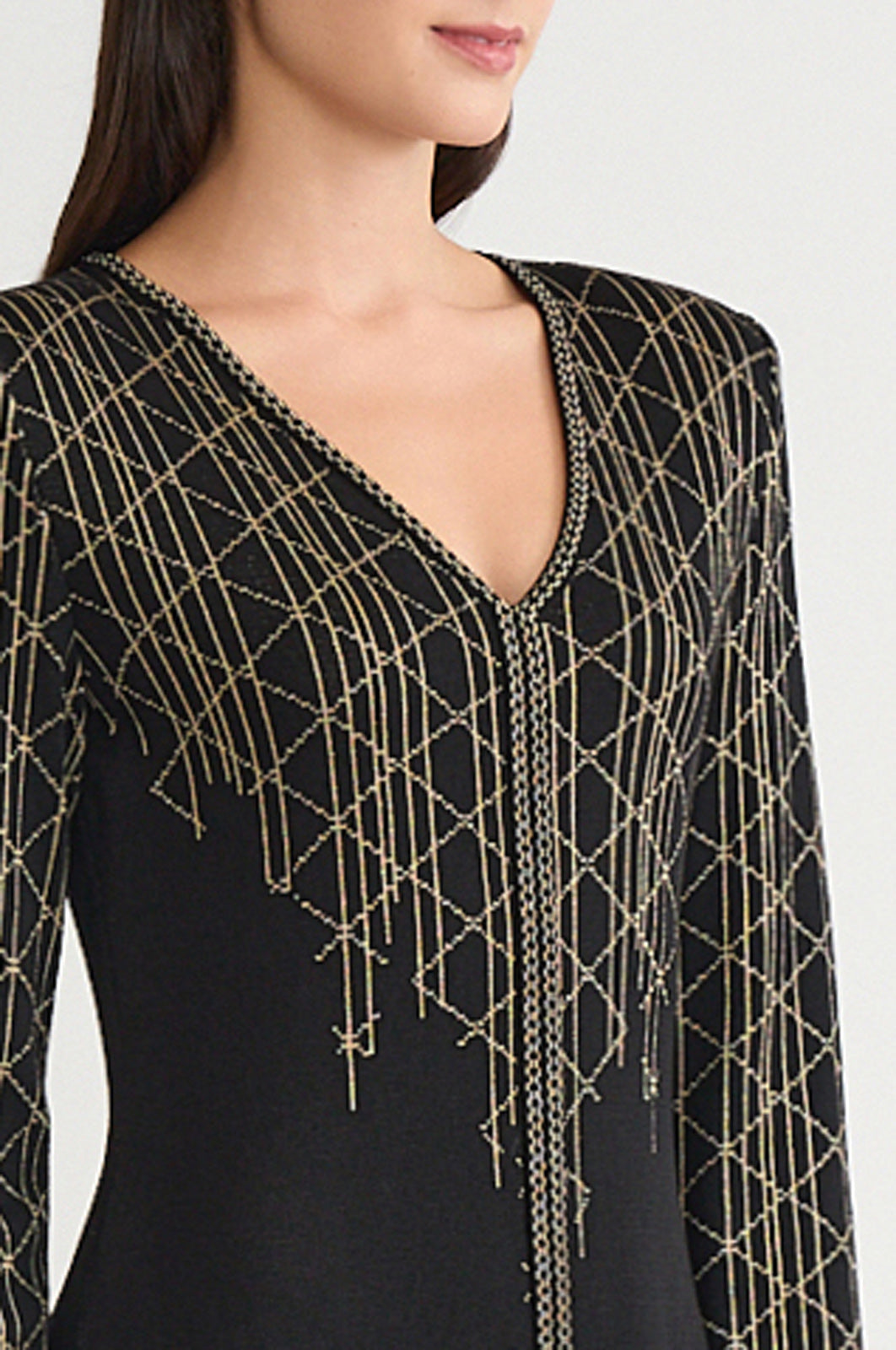 Art Deco Lurex Soft Knit Sheath Dress