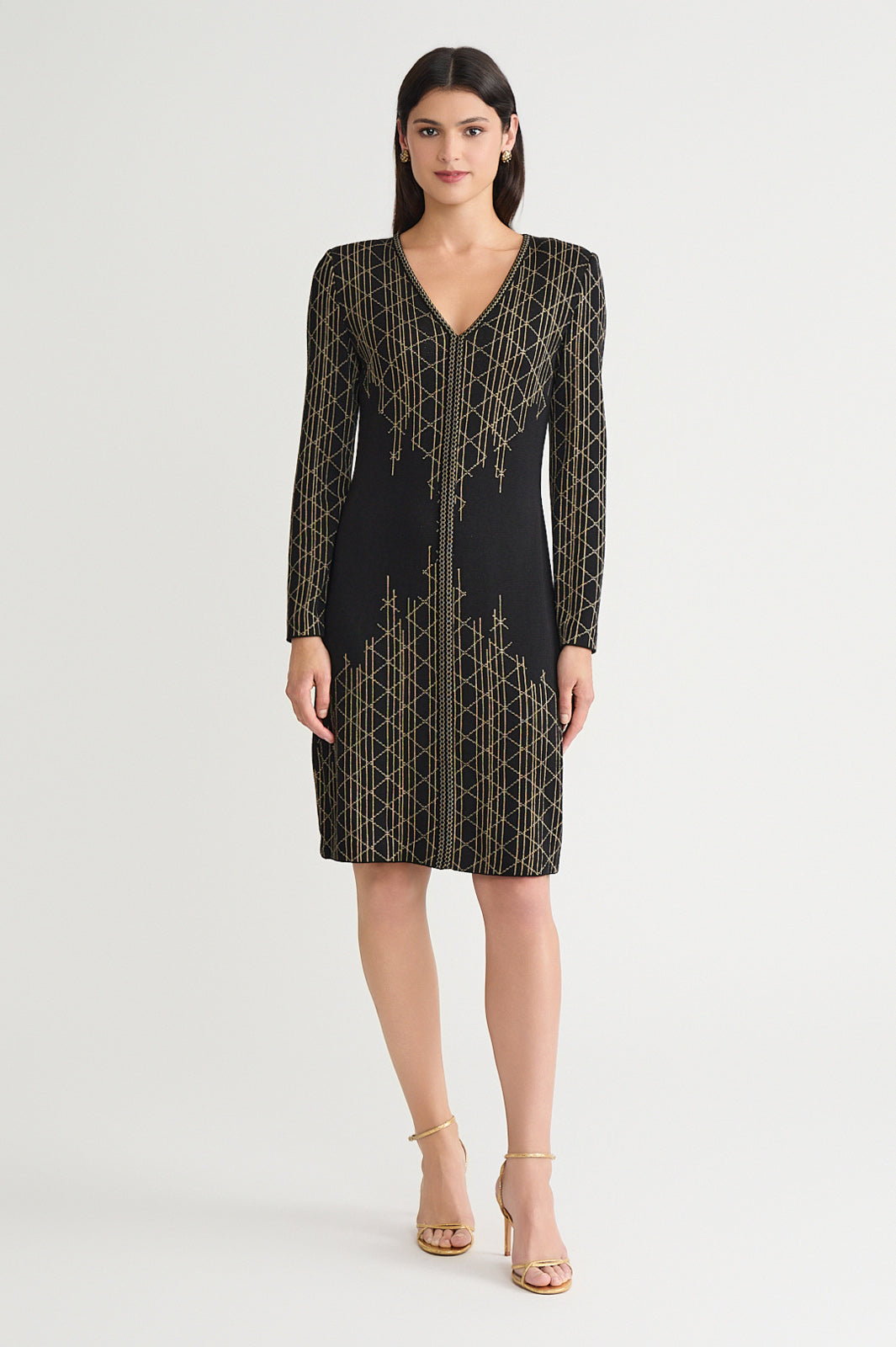 Art Deco Lurex Soft Knit Sheath Dress