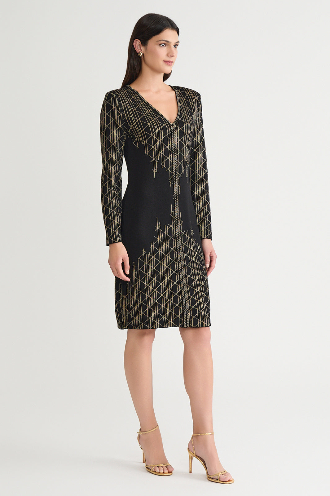 Art Deco Lurex Soft Knit Sheath Dress