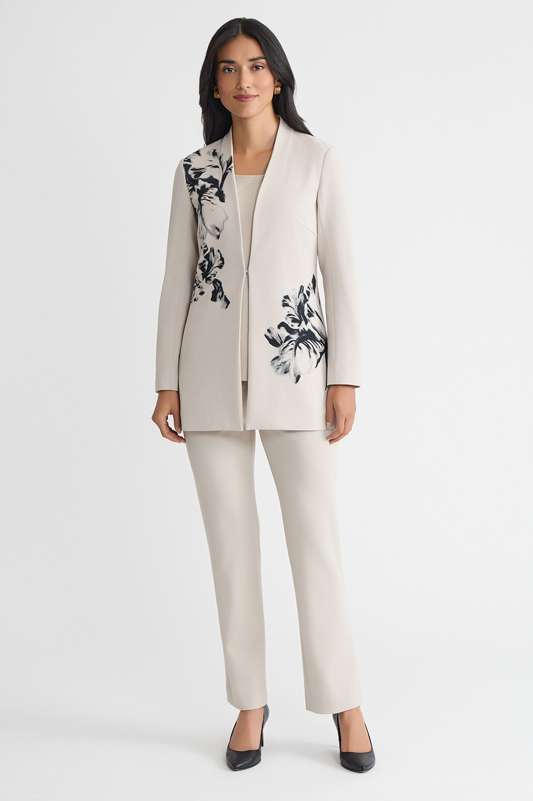 Heritage Floral Printed Stretch Deco Crepe Jacket