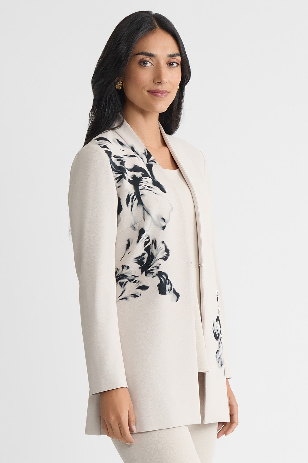 Heritage Floral Printed Stretch Deco Crepe Jacket