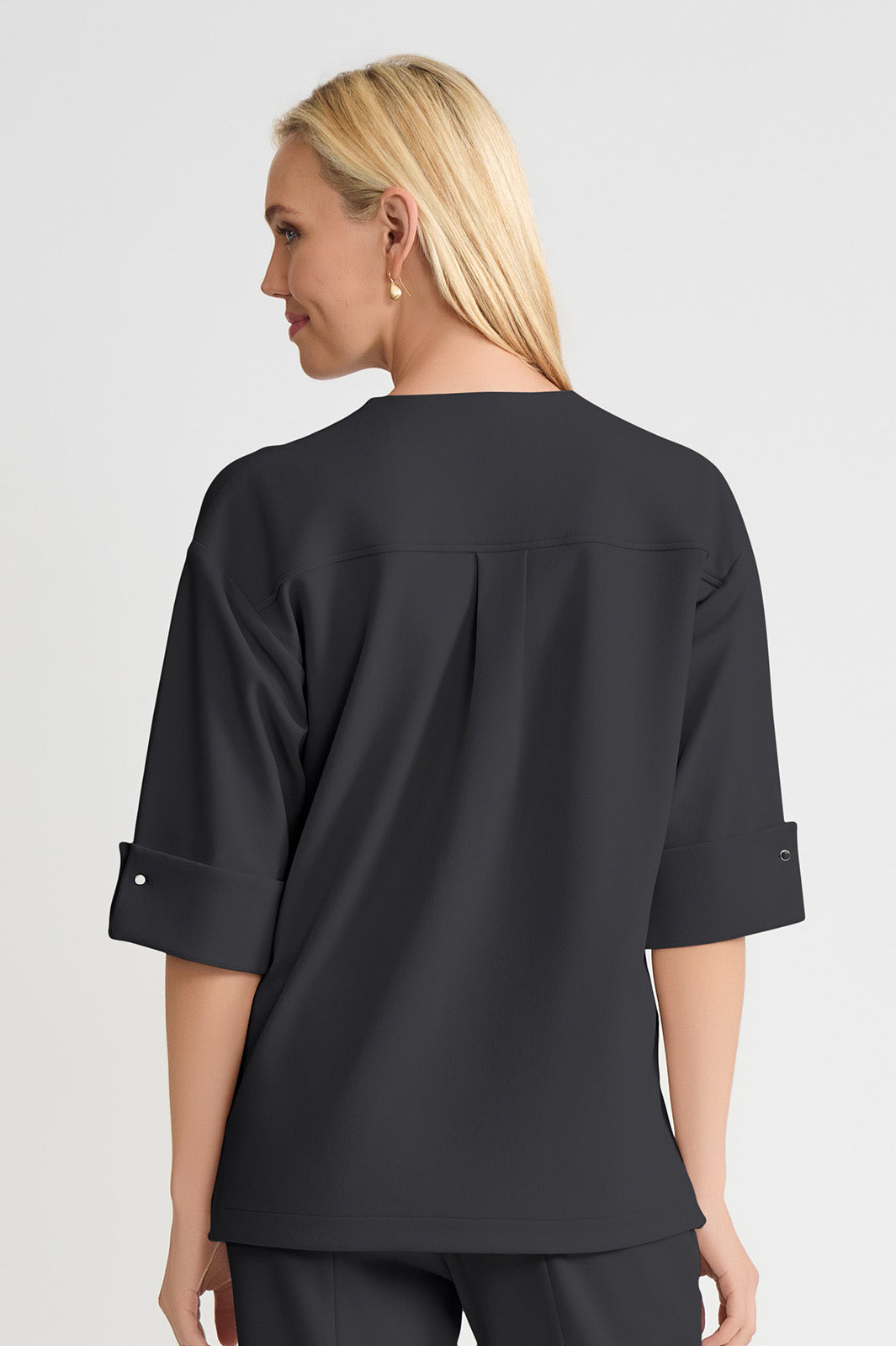 Heritage Tonal Stretch Deco Crepe Jacket, Black