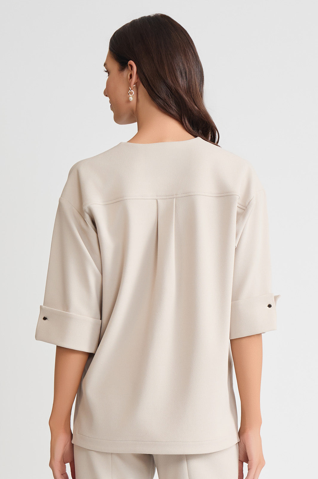 Heritage Tonal Stretch Deco Crepe Jacket, Limestone